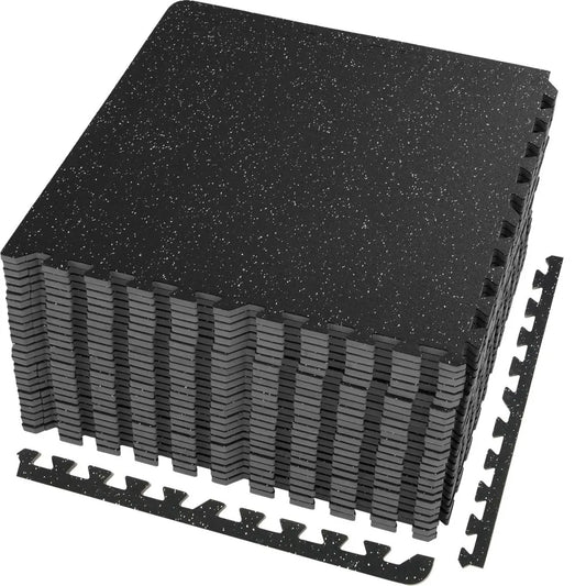 25 PCS 1/2 inch Thick RV Floor Mats, 24" x 24" EVA Foam & Rubber Top Interlocking Workout Floor Mats with 100 sq.ft Coverage