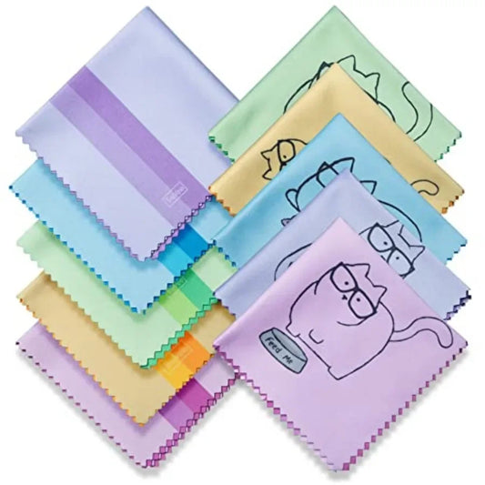 0 Pack Cute Kitty Cat Design Multicolor Microfiber Cleaning Cloths for Cleaning Eyeglasses Lenses Sunglasses and Cell Phone Bea