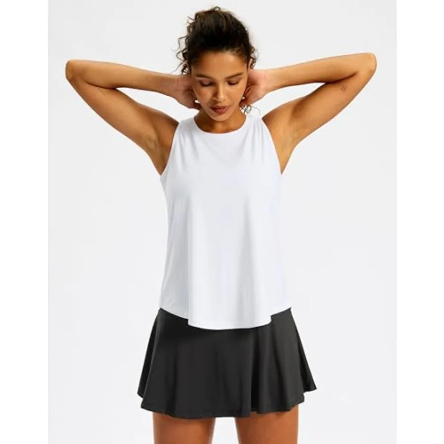 G Gradual Workout Tank Top for Women Sleeveless Athletic Yoga Tops High Neck Quick Dry Running Tennis Sports Shirts for Women