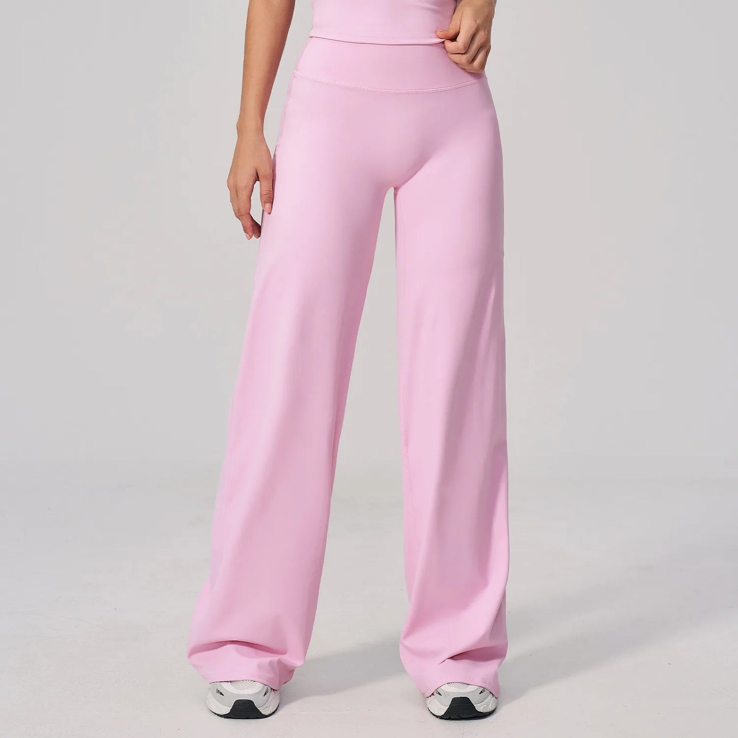 High Waist Wide Leg Yoga Pants Women Butt Lift Workout Trousers Flare Leggings Tummy Control Gym Fitness Straight Leg Bottoms