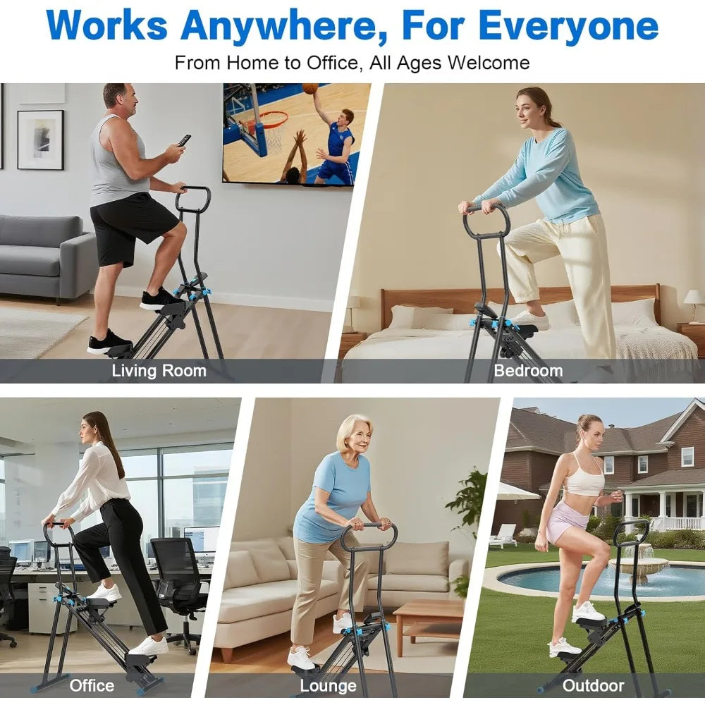 HXD-ERGO Home Stair Stepper 6 Adjustable Resistance Vertical Climber Cardio Fitness Machine for Home Gyms