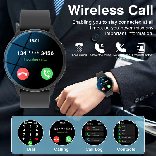 2026 New Smart Watch Men 1.52" HD IPS Screen Bluetooth Call Fitness Tracker Heart Rate Monitor Sports Smartwatch Gift