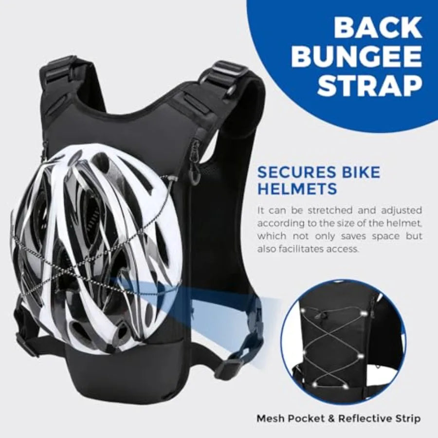 USA Patent Running Hydration Vest Backpack, Lightweight Chest Pack with 2.0L Water Bladder Bag Daypack for Hiking Running Cycli