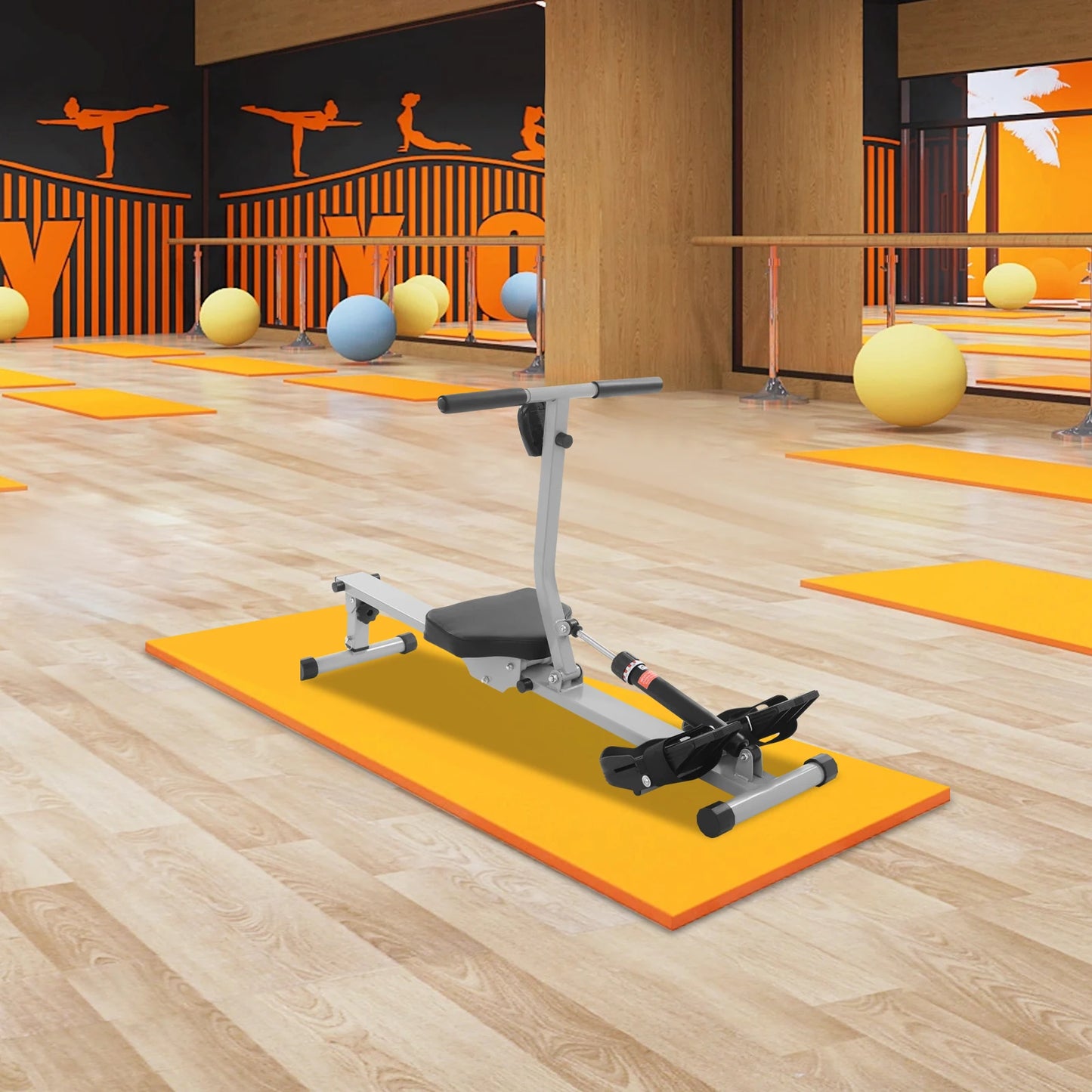 Rowing Machine with English Counter, LED Display Screen, Folding Exercise Equipment for Home Workout