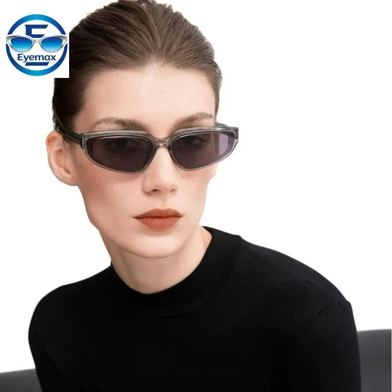 Y2K Cat Eye Sunglasses Women Trendy Olive Green Shades UV400 Protection Retro Narrow Small Frame Sun Glasses Fashion Streetwear