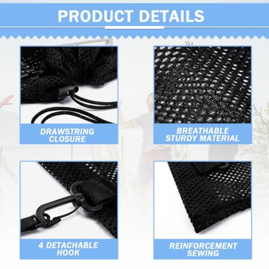 Drawstring Soccer Bag Basketball Backpack for Teens, Foldable Sports Bags Detachable Ball Mesh Bag for Gym Yoga Football Baseba