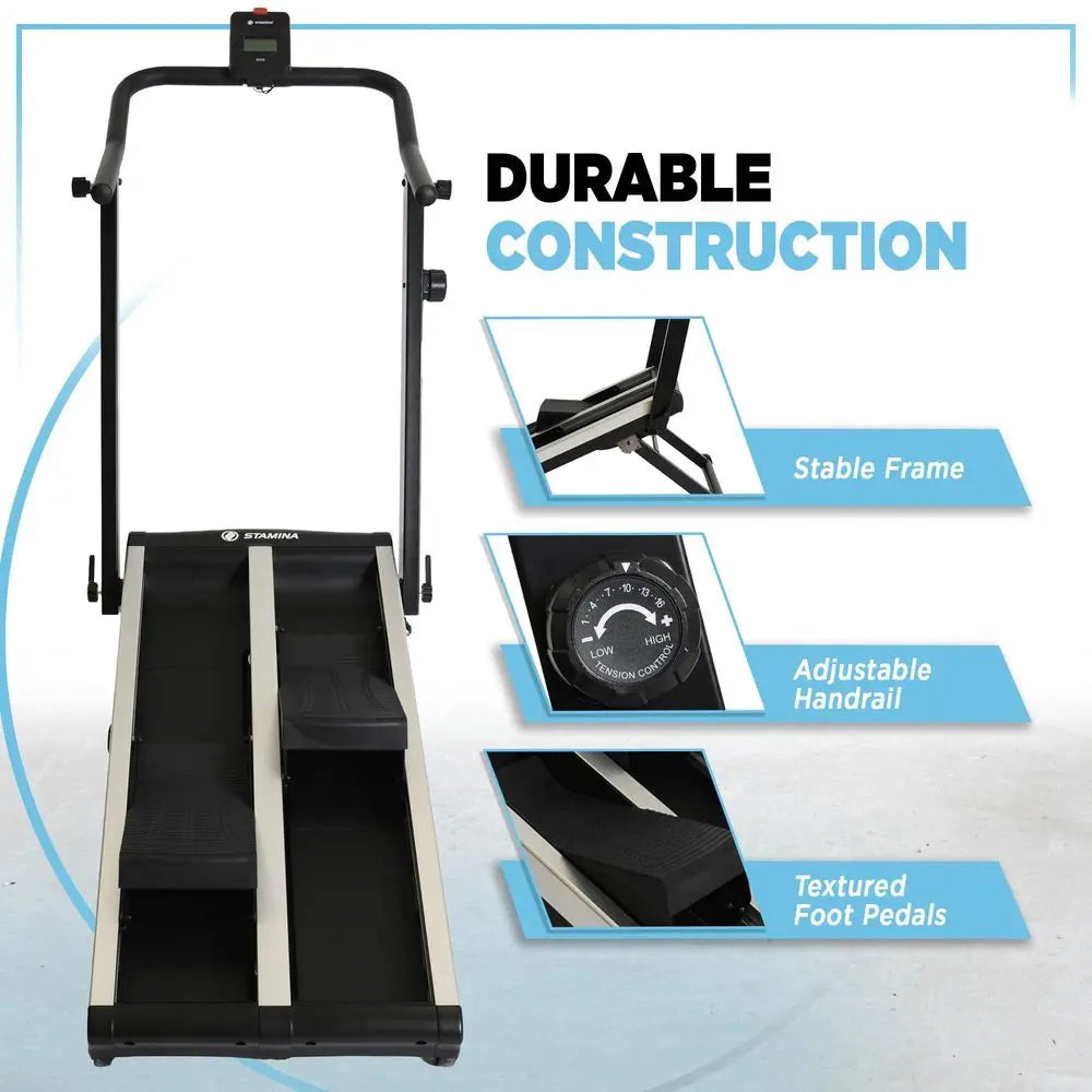 Stair Climber, Compact Exercise Stepper Machine for Home Workout with 8 Adjustable Resistance Levels, 3 Incline Positions, Blue