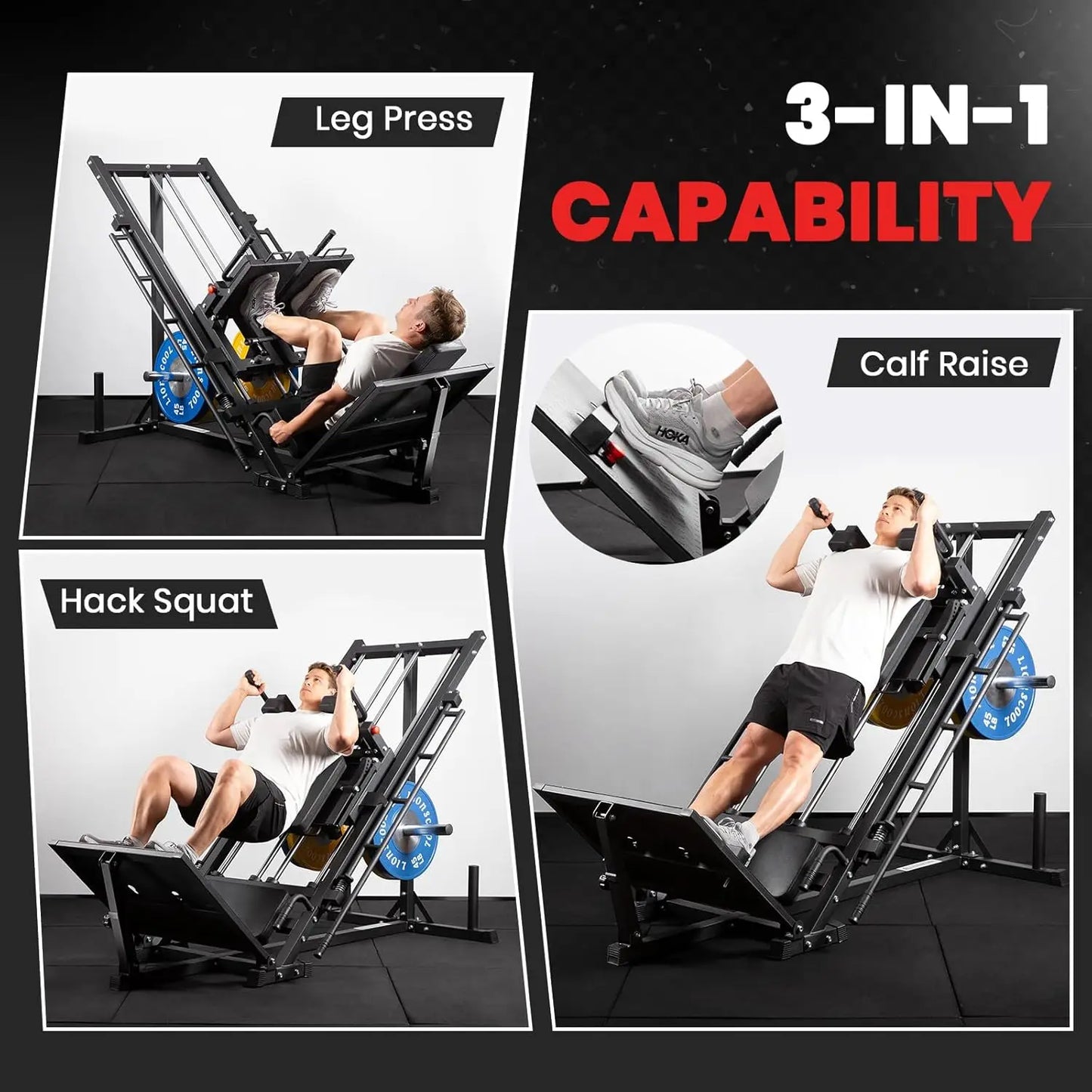 Upgraded 3-in-1 Leg Press Hack Squat Machine with Weight Storage, Professional Adjustable Iso-Lateral Trainer with, Customized