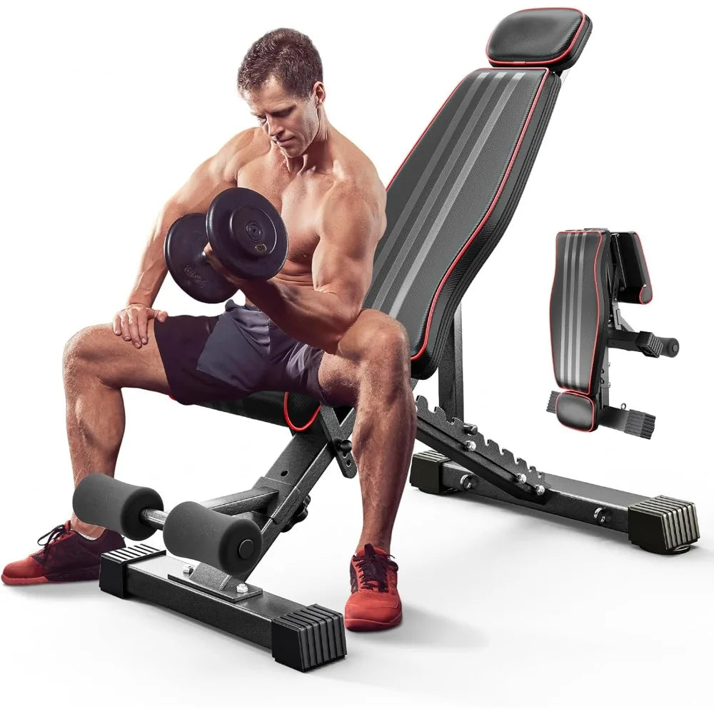 Multi-Function 6 in 1 Weight Bench Set - Leg Press, Preacher Curl Rack