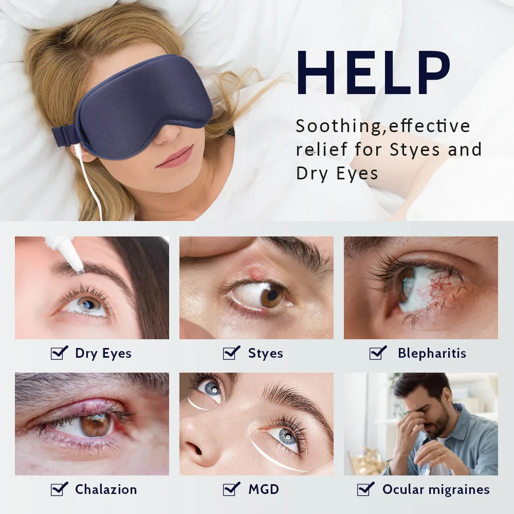Electric Steam Eye Mask 3D Massage Constant Temperature Hot Compress Smart Timing Sleep Shading Relieve Eye Fatigue