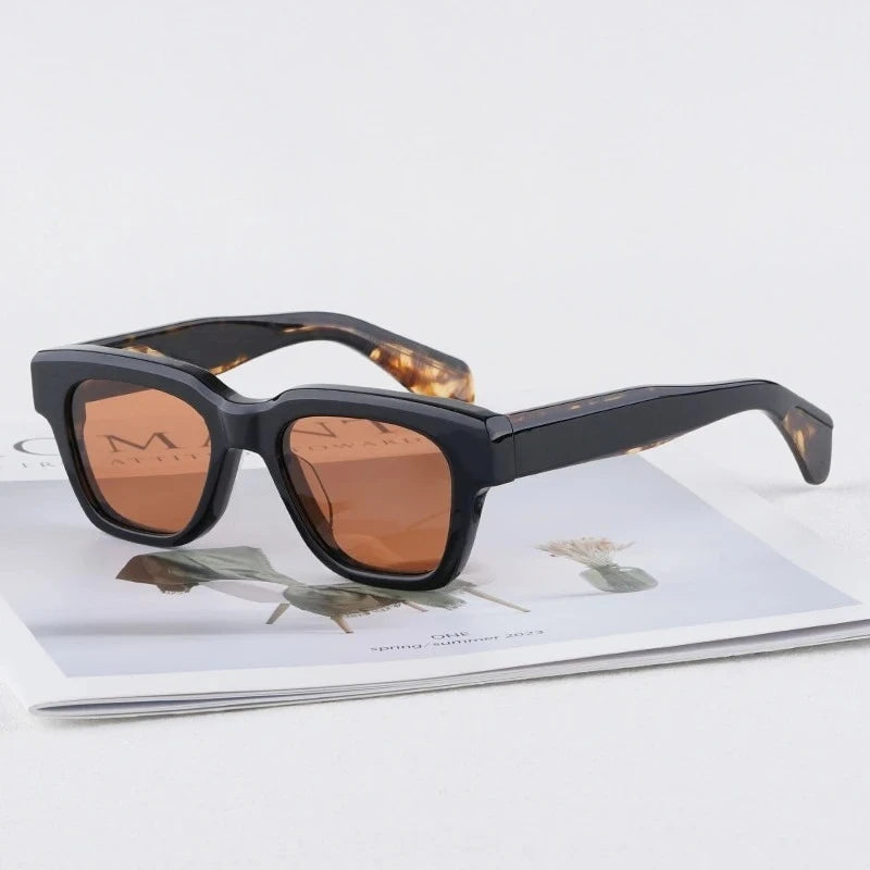 JMM Fellini Acetate Fashion Sunglasses Rectangle Uv400 Men High Quality Handmade in Japan Senior Optical Eyeglasses with Case