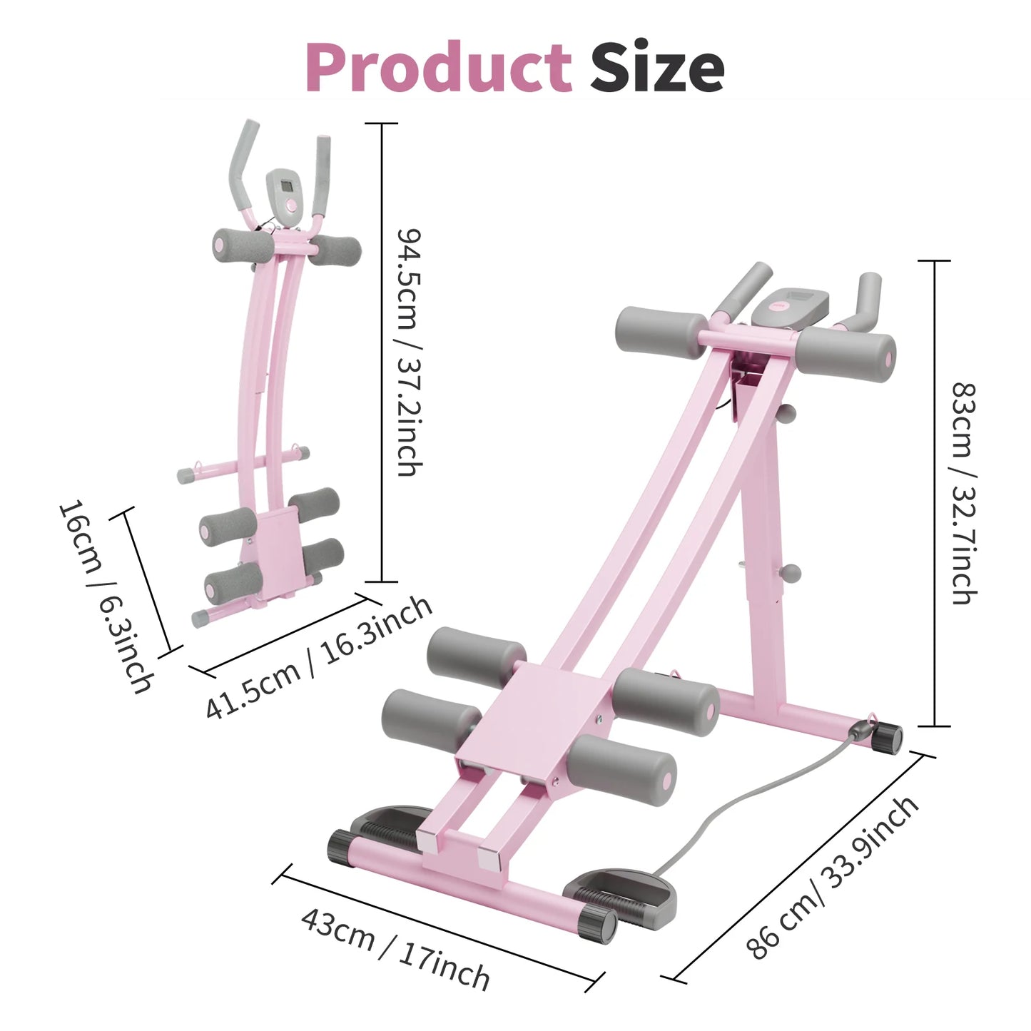 Abdominal Curling Exercise Machine Dual Track Foldable Trainer