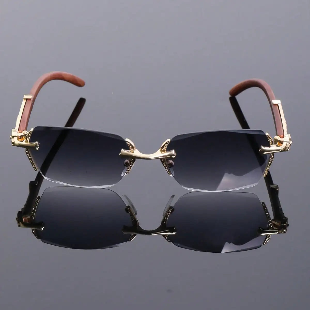 New Versatile Rectangular Frameless Cut-Edge Fashion Glasses, Classic And Versatile Design Glasses, Versatile Decorative Glasses For Women's Daily Wear