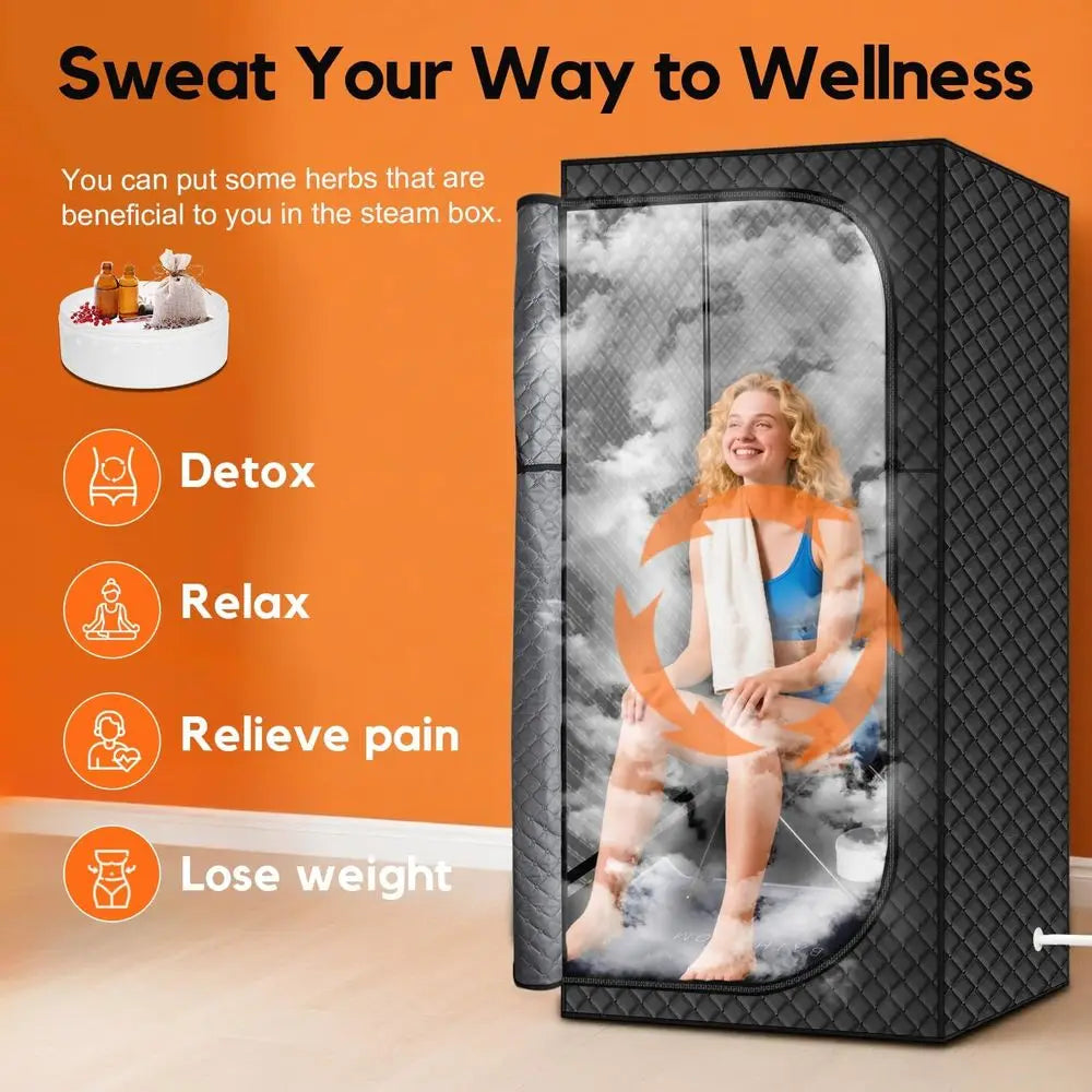 MIXC Portable Steam Sauna Box, Portable Sauna for Home, Person Sauna Tent Box at Home Spa with 2.6L & 1500W, Remote Contro