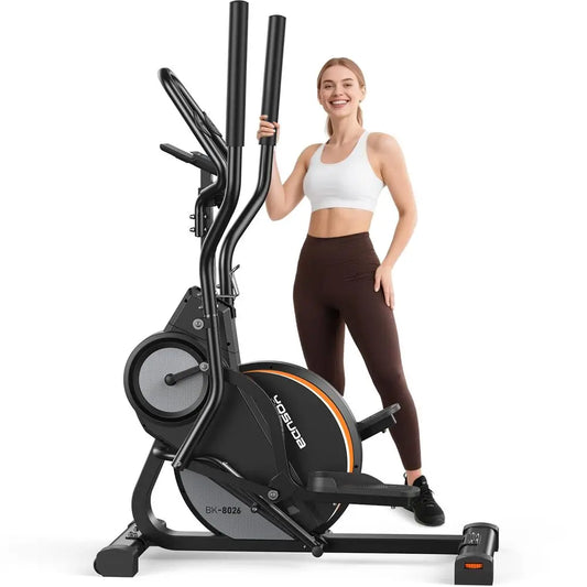 Elliptical Exercise Machine, Compact 3in1 Elliptical Cardio Climber Stair Stepper Elliptical for Home with 45Incline, 15.5IN St