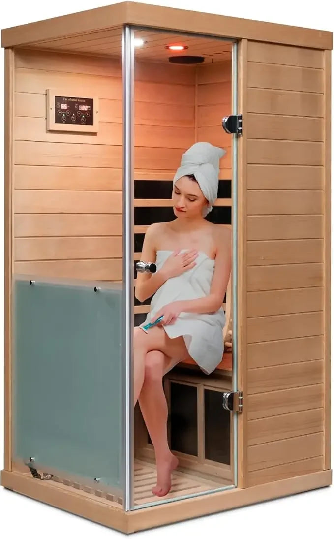 One Person Far Infrared Sauna With Bluetooth Speakers LED Lamp