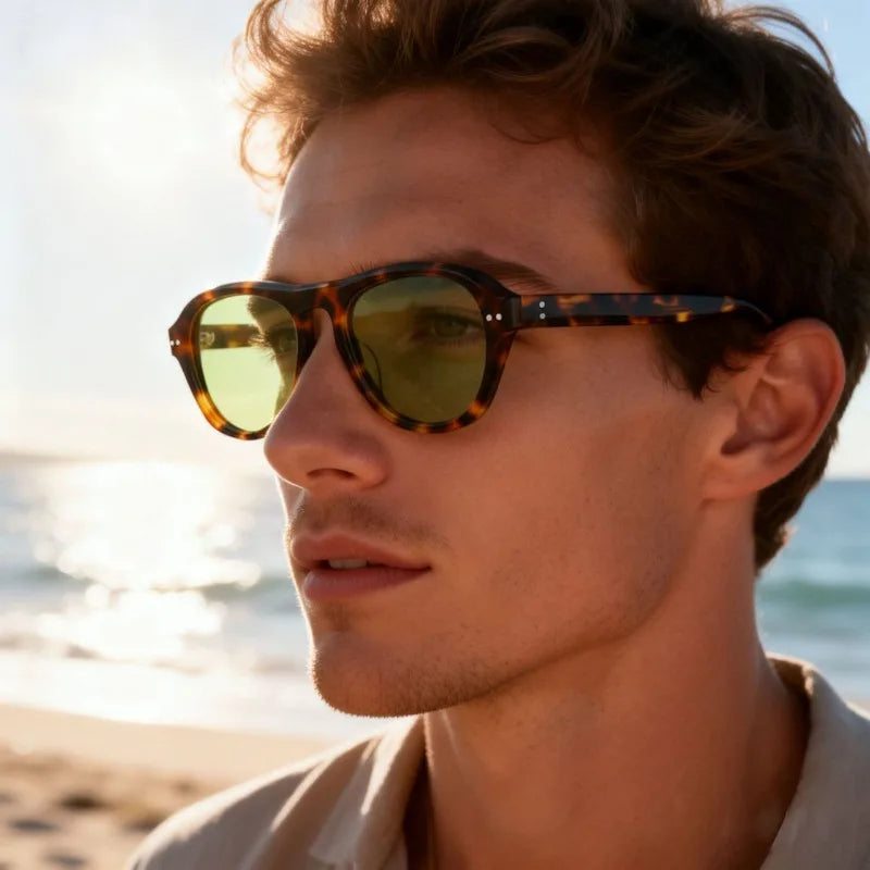 Large Frame Polarized Thick Acetate Sunglasses Man Fishing Trendy Glasses Men Classic UV400 Retro Eyewear Women Outdoor 146mm