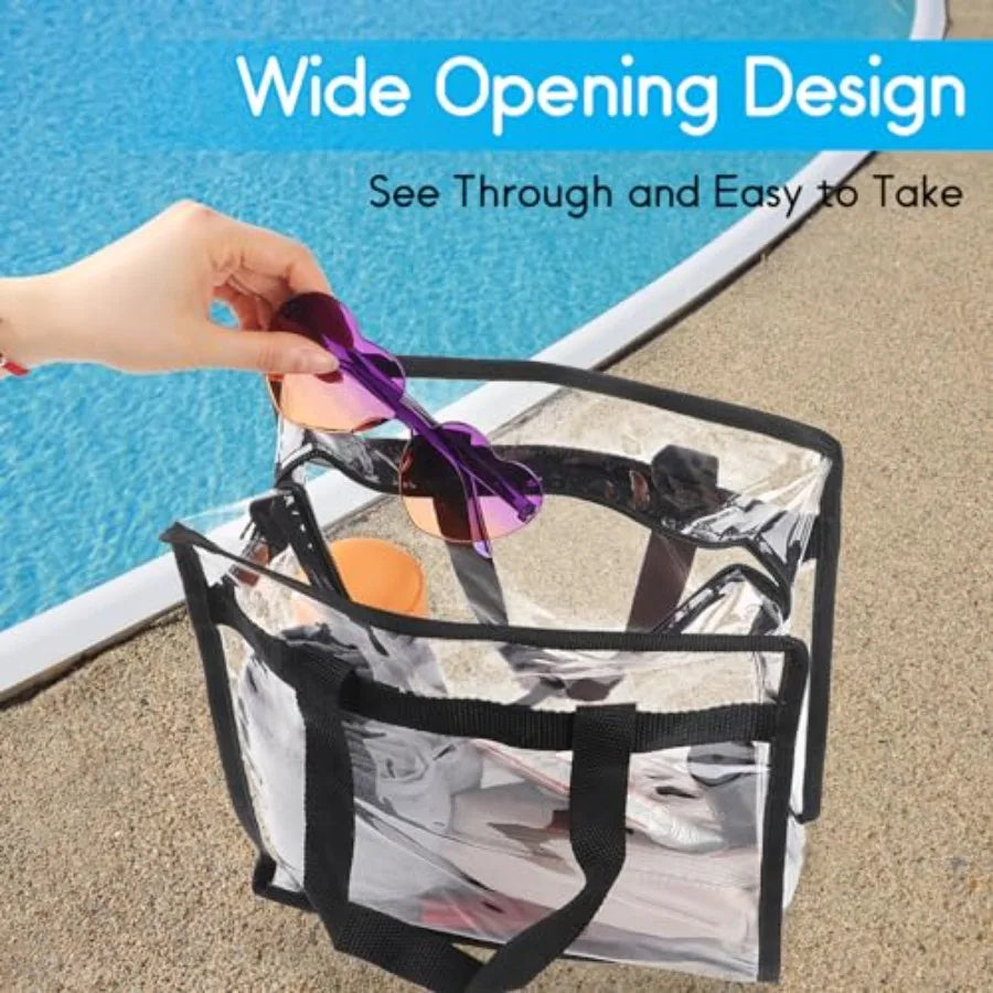 Clear Bag for Stadium Events Approved, 12x6x12 Large Transparent Tote, Clear Bag for Gym Concert Sports