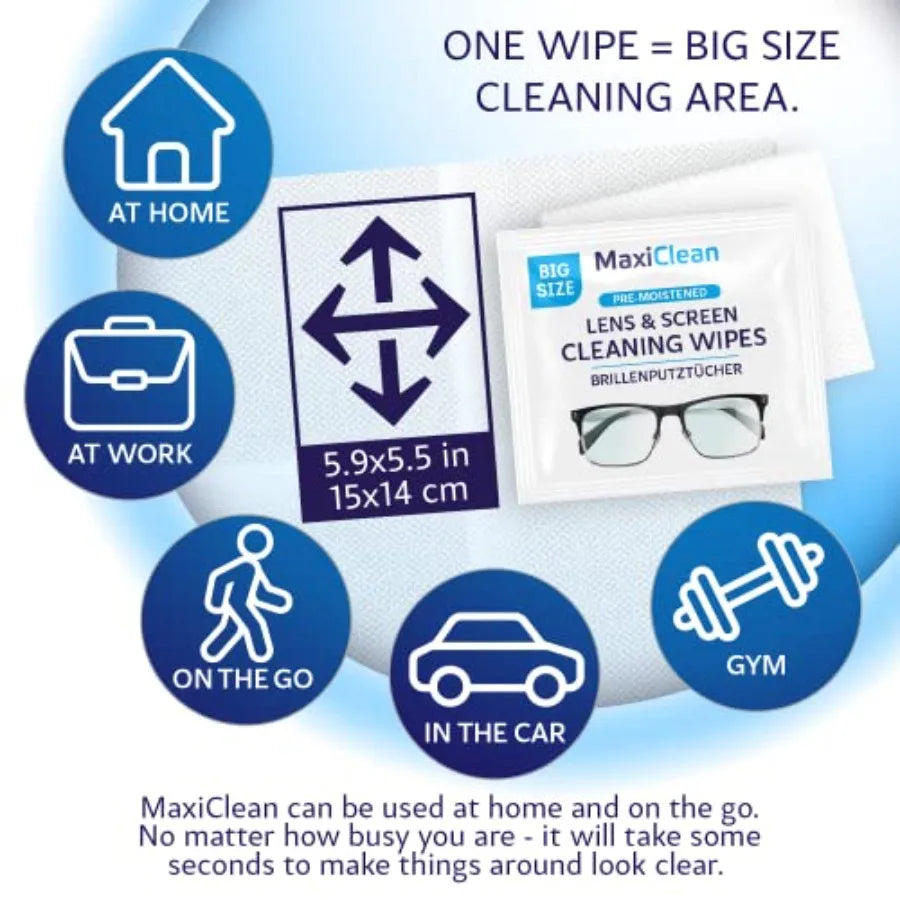 Glasses Wipes Lens Cleaner - Lens Wipes for Eyeglasses - 400 Pre-moistened Individually Wrapped Wipes for Eye Glasses, Electron