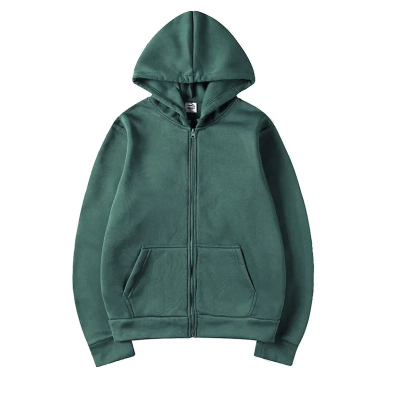 Zipper Hoodies Autumn Winter Men's New Long Sleeve Hooded Sweatshirt Fashion Casual Male Outfit Sportwear Loose Fit Clothes