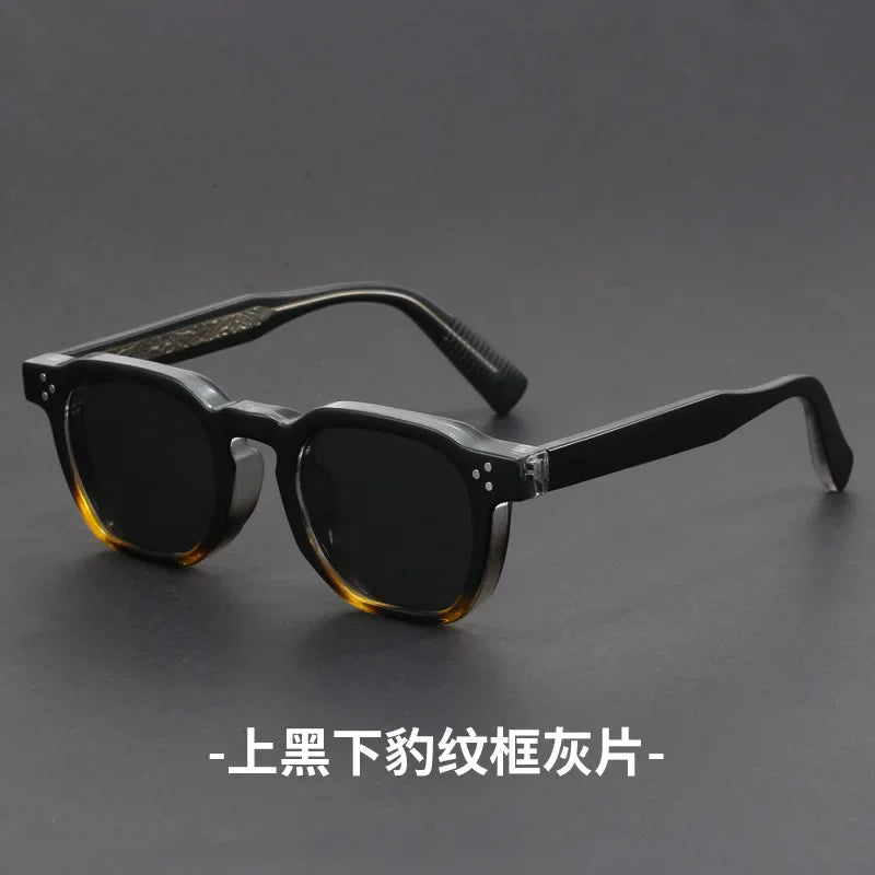 Retro Small Circular Sunglasses Men Punk Propionic Luxury Brand Design Sun Glasses Women Business Party Eyewear UV400