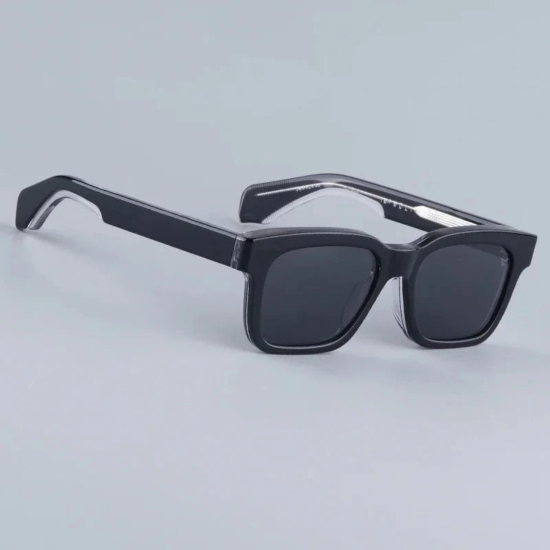 JMM Molino Square Sunglasses with Rivet Handmade Classical Vintage Acetate Designer Brand Prescription Eyeglasses with Case