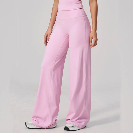 High Waist Wide Leg Yoga Pants Women Butt Lift Workout Trousers Flare Leggings Tummy Control Gym Fitness Straight Leg Bottoms