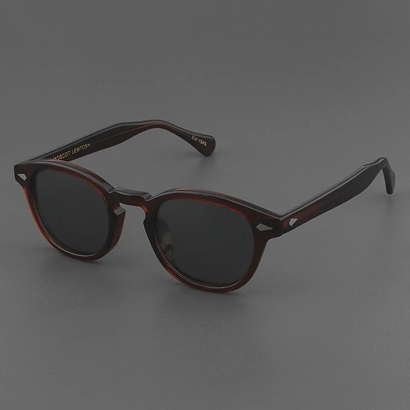 Johnny Depp Polarized Sunglasses Man Round Lemtosh Sun Glasses Woman Luxury Brand Vintage Acetate Frame Night Vision Goggles