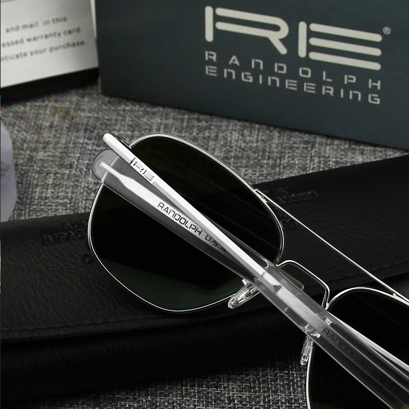 RE Pilot Sunglasses Men UV400 Top Quality American Army Military Mirror AGX Tempered Glass Lens Sun Glasses