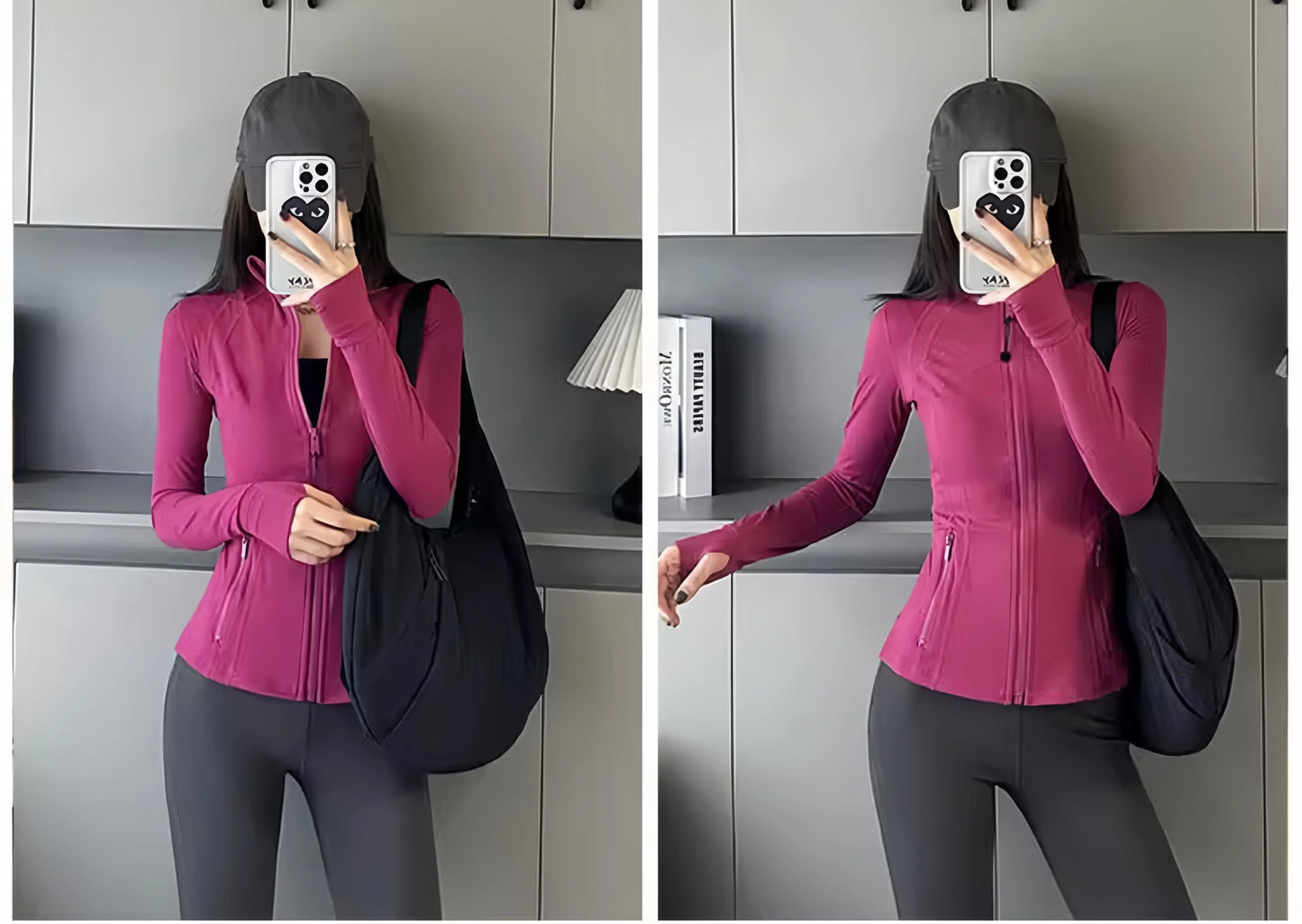 Outdoor Sports Fitness Gold Zipper Women's Yoga Jacket Sports Jacket Fitness Outdoor Long Sleeve Slim Fit