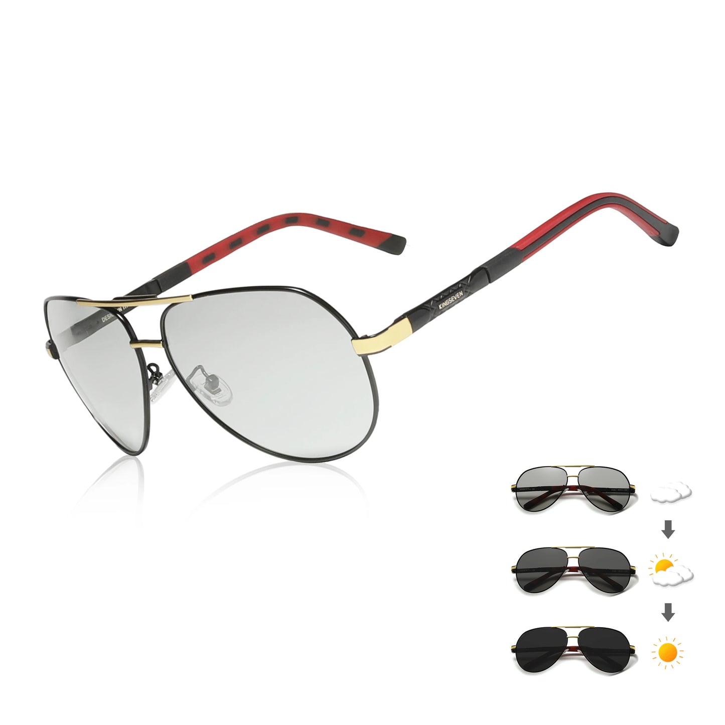 KINGSEVEN Brand Aluminum magnesium Polarized Men Sunglasses High Quality Male Sun Glasses Outdoor Eyewear UV400