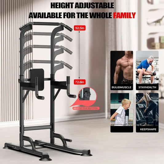 K KiNGKANG Adjustable Power Tower for Home Gym - Multifunctional Pull-Up & Dip Station for Strength Training