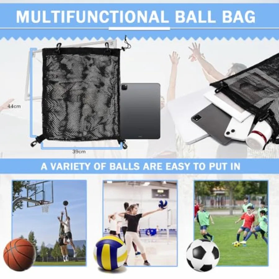 Drawstring Soccer Bag Basketball Backpack for Teens, Foldable Sports Bags Detachable Ball Mesh Bag for Gym Yoga Football Baseba