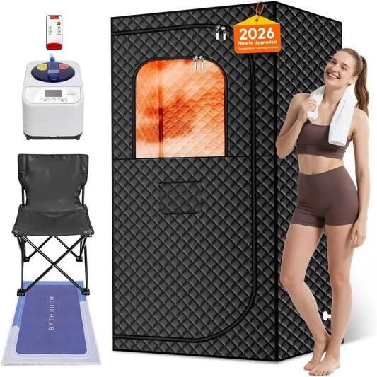 MIXC Portable Steam Sauna Box, Portable Sauna for Home, Person Sauna Tent Box at Home Spa with 2.6L & 1500W, Remote Contro