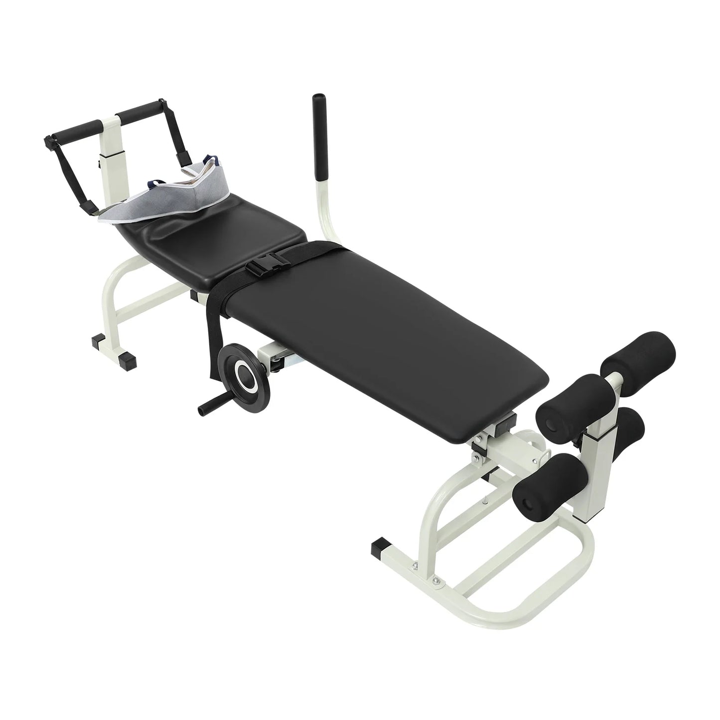 Inline Back Stretch Bench, Multifunctional Cervical Traction Device Spine Back and Neck Decompression - Adjustable with Handwheel - Up to 330 lbs Weight Capacity