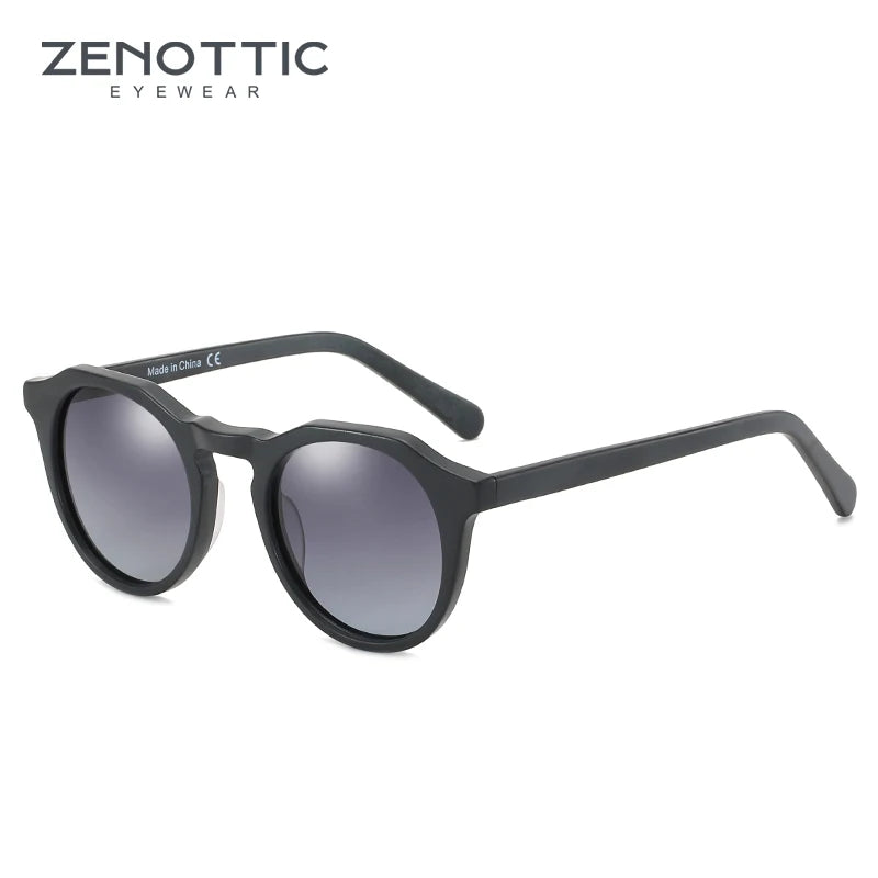 ZENOTTIC Fashion Acetate Polarized Sunglasses Round Vintage  Shade UV400 New Men/Women Retro Sun Glasses 600001S