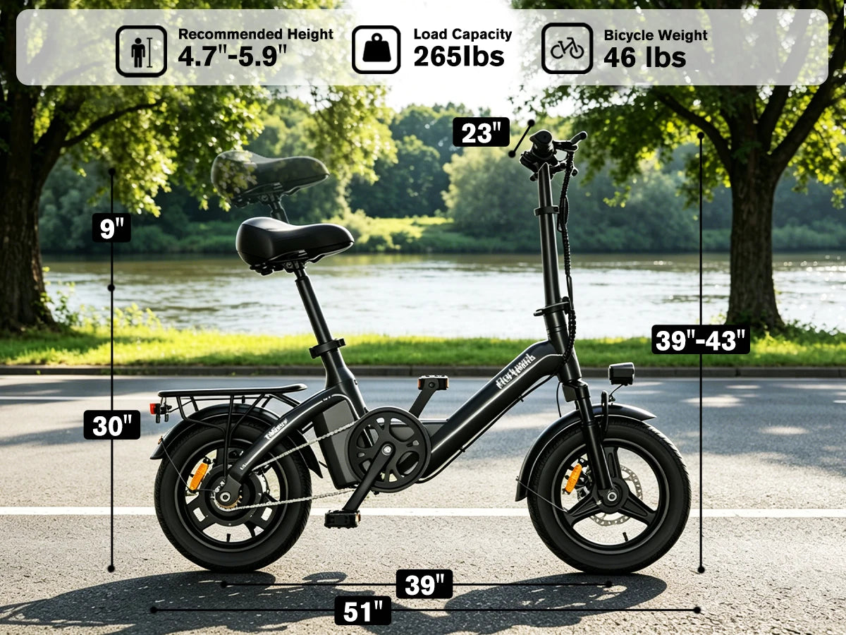 Folding Electric Bike 400W for Adults, Bodywel T16pro 36V 10Ah Long Range 30 Miles Commuter E-Bicycle, Compact Foldable ebike Dual Disc Brakes for Teens US stock