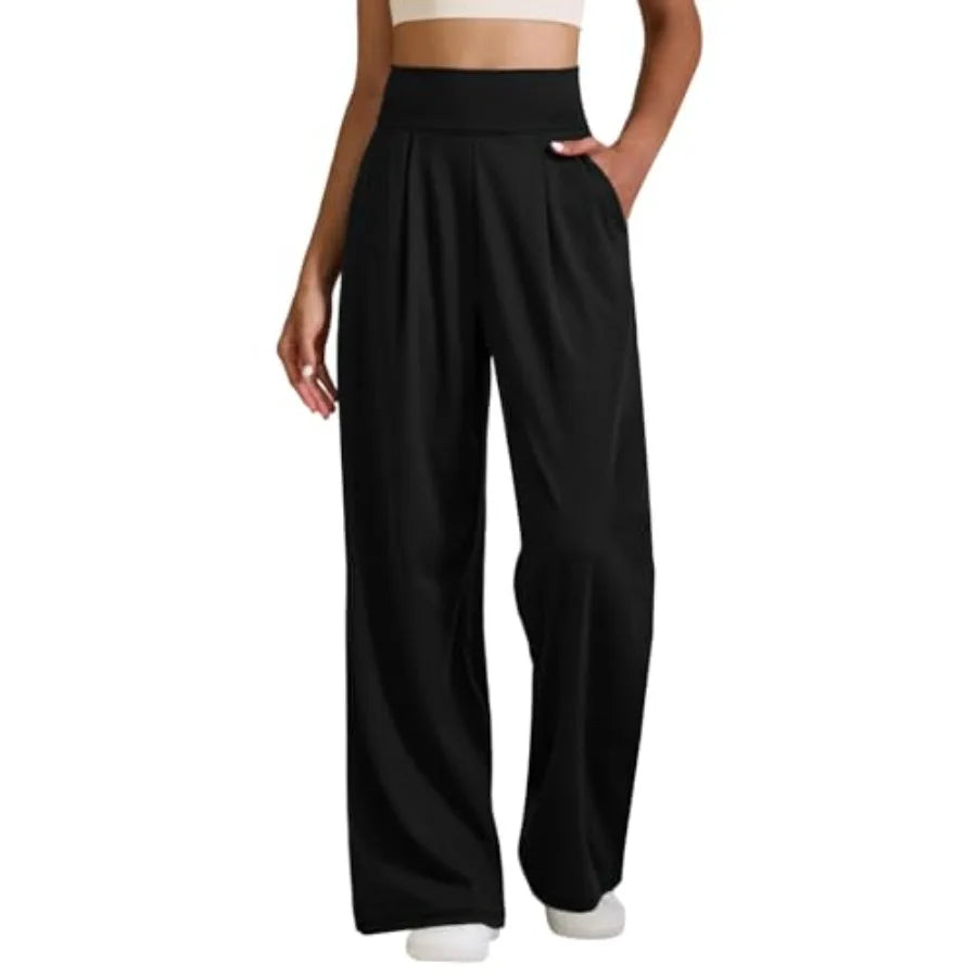 JEKAOYI Womens Wide Leg Yoga Pants High Waist Loose Stretch Casual Lounge Workout Gym Trousers with Pockets