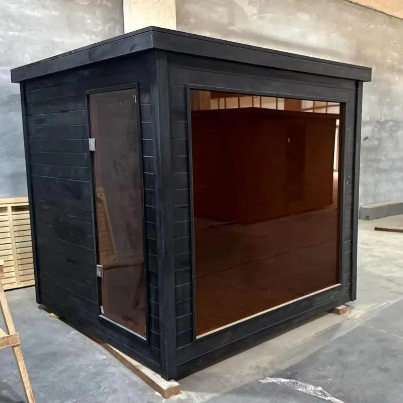 Custom Outdoor Traditional Wet Steam Panoramic Electric Heating Furnace Steam Shower Sauna Room Customized