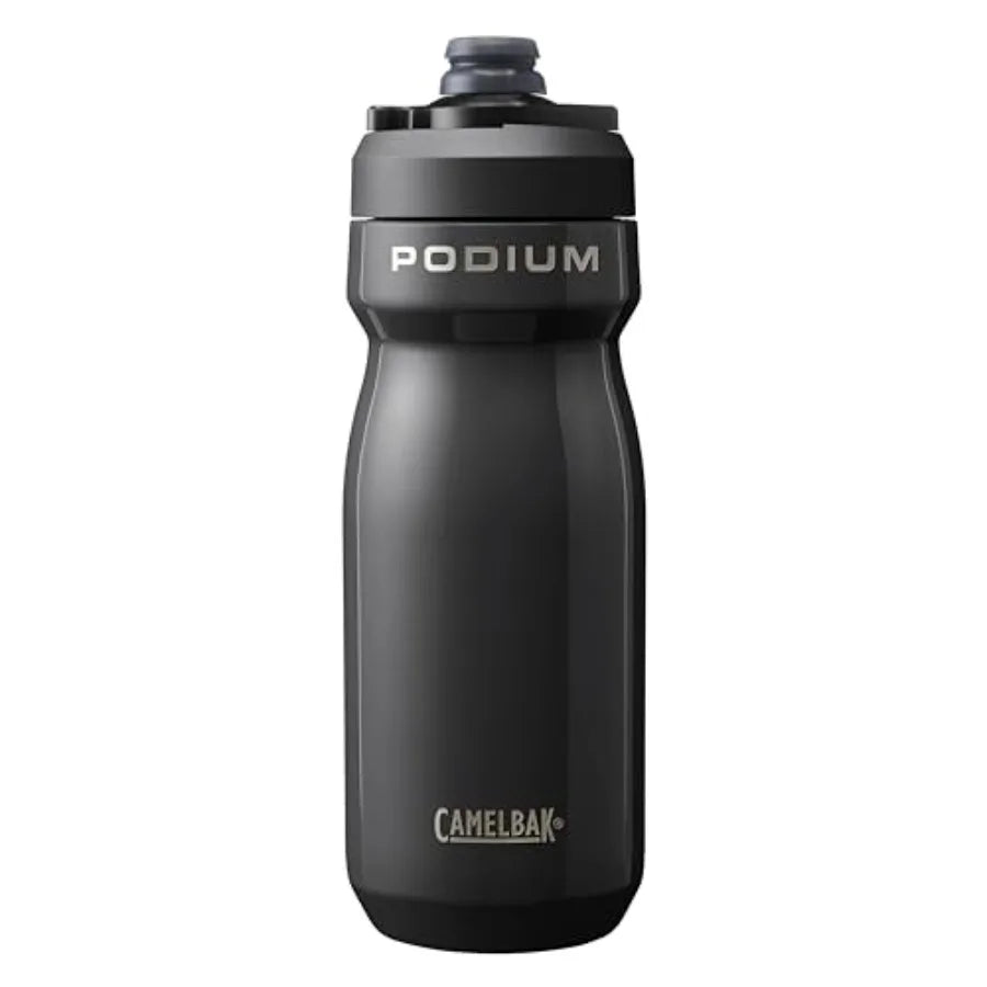 Podium Steel Insulated Stainless Steel Bike Water Bottle, Long‑Lasting Cold Hydration for Cycling Performance, 18oz, Black