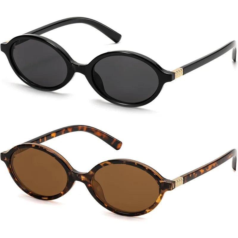 Retro Oval Sunglasses for Women Vintage 90s Y2K Trendy Designer Sun Glasses