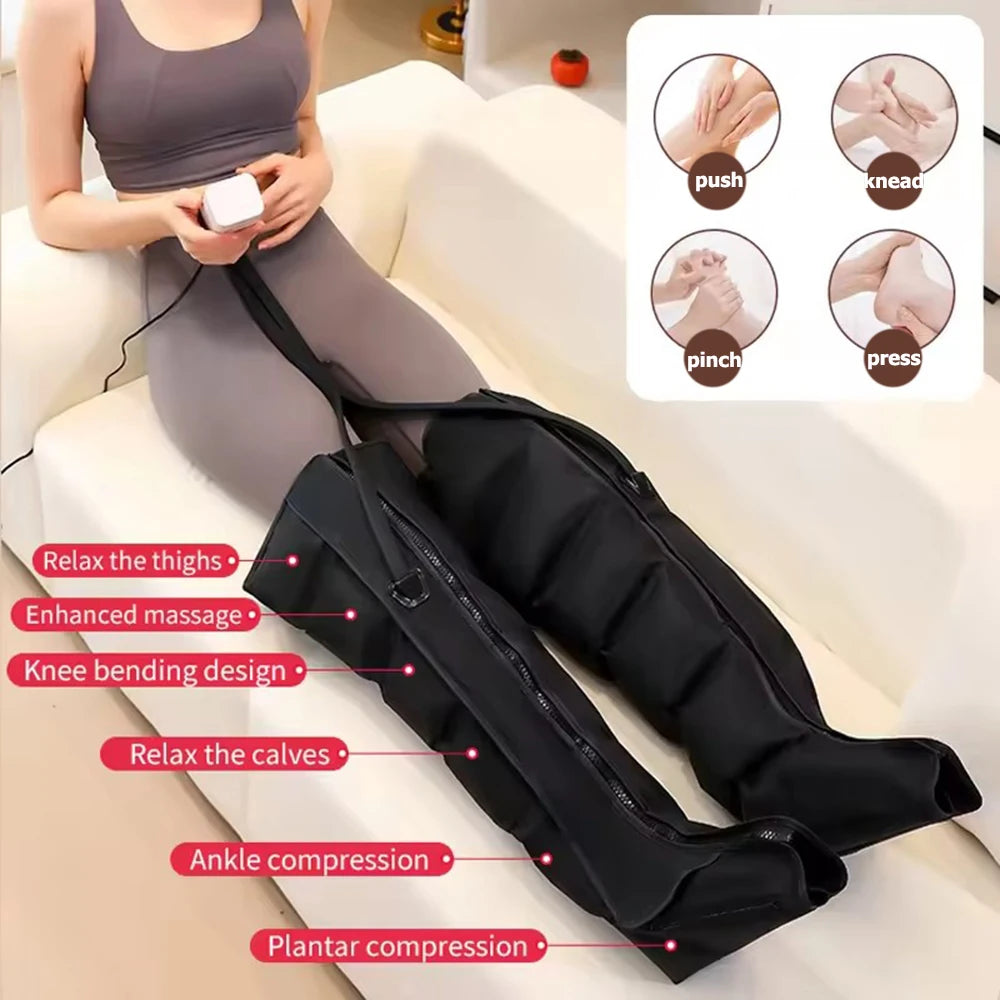 Vilnason Air Compression Leg Massage Boots With 6 Airbags