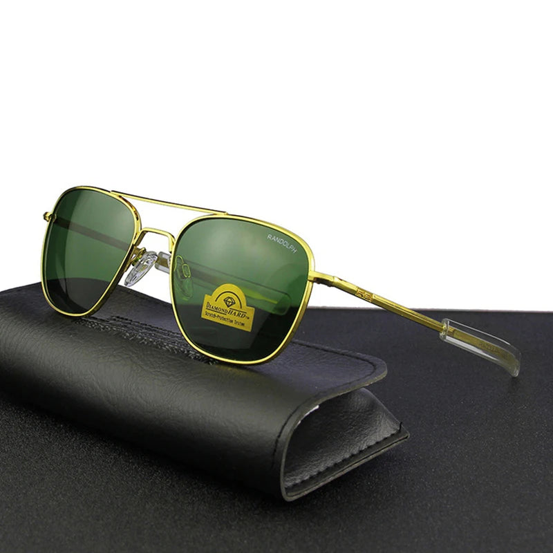 RE Pilot Sunglasses Men UV400 Top Quality American Army Military Mirror AGX Tempered Glass Lens Sun Glasses