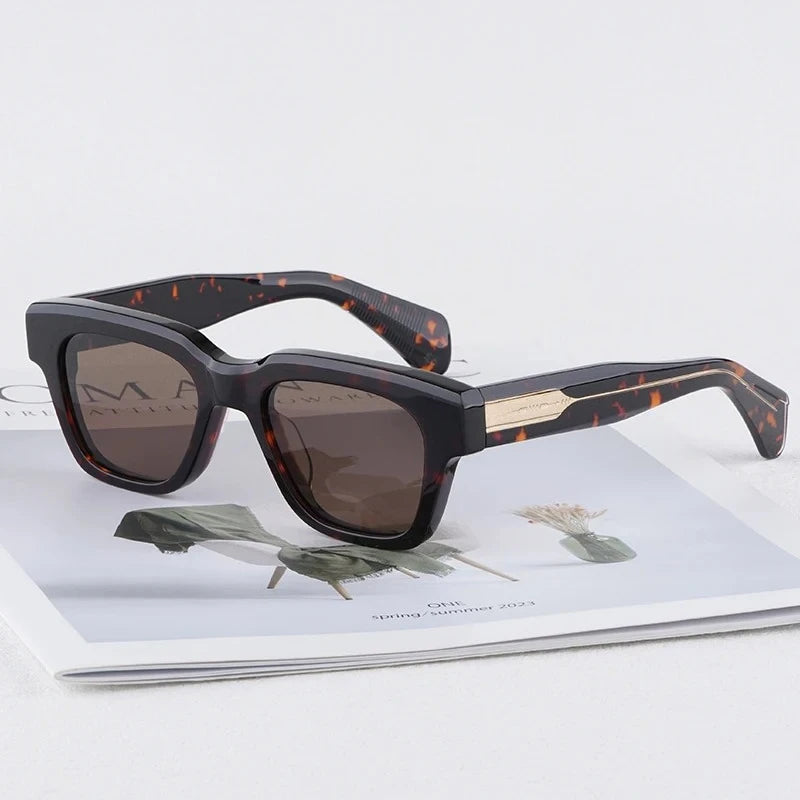 JMM Fellini Acetate Fashion Sunglasses Rectangle Uv400 Men High Quality Handmade in Japan Senior Optical Eyeglasses with Case